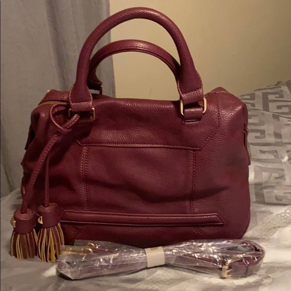 Faux Pebble Leather purse with shoulder strap